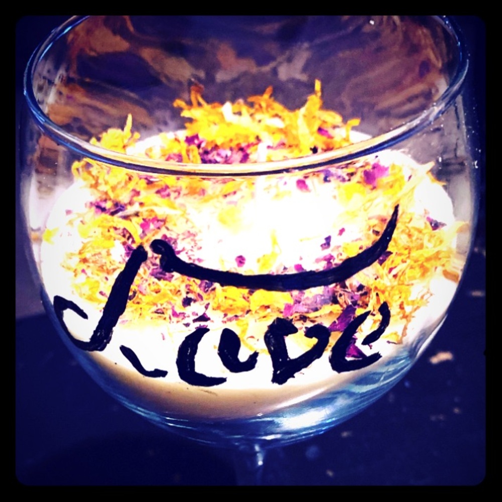 Wine glass candle